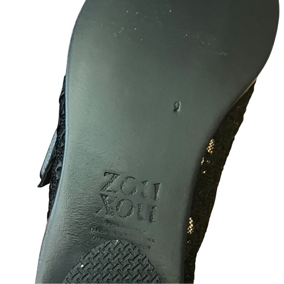 Zou Xou Black Mesh Mary Jane Eugenia Shoes Size 9 - Picture 12 of 14